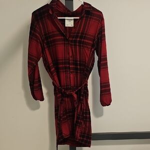 Abercrombie & Fitch Flannel Shirt Dress Checkered Dress